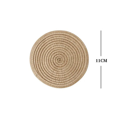 Round Woven Ramie Placemats – Non-Slip Dining Table Mats