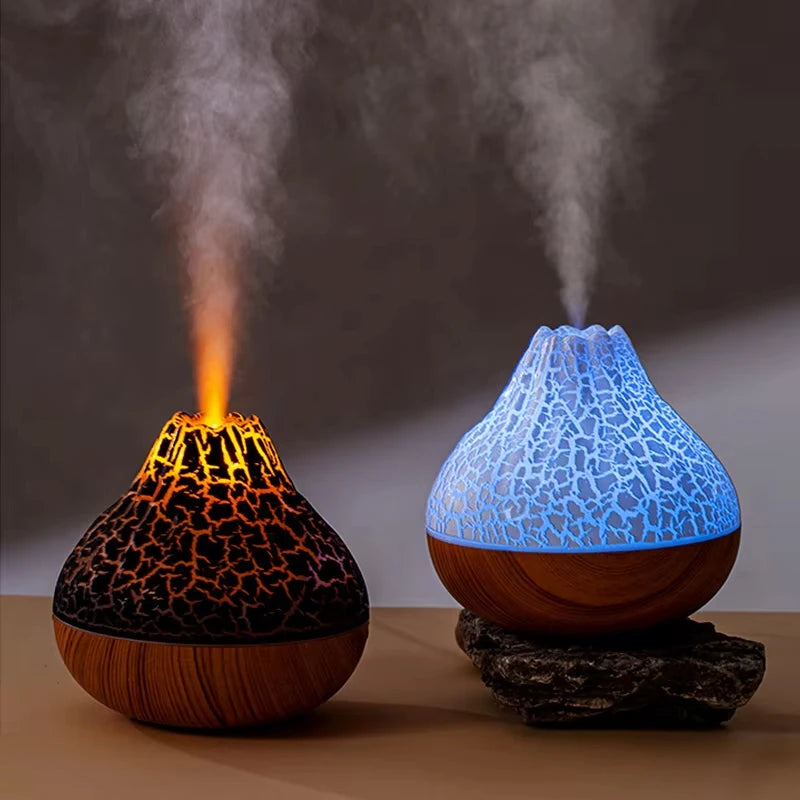 300ml Volcano USB Air Humidifier – Water Mist Diffuser with 7 Color Night Light