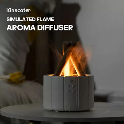 KINSCOTER Campfire Aroma Diffuser – Ultrasonic Humidifier with Flame Effect