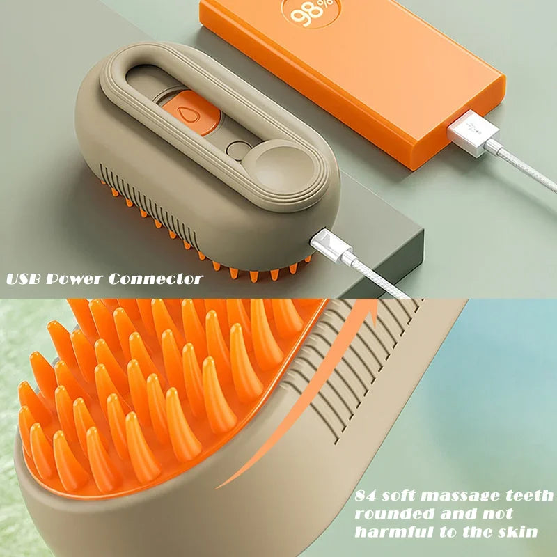 3-in-1 Electric Pet Grooming Comb – USB Charging, Hair Removal & Massage