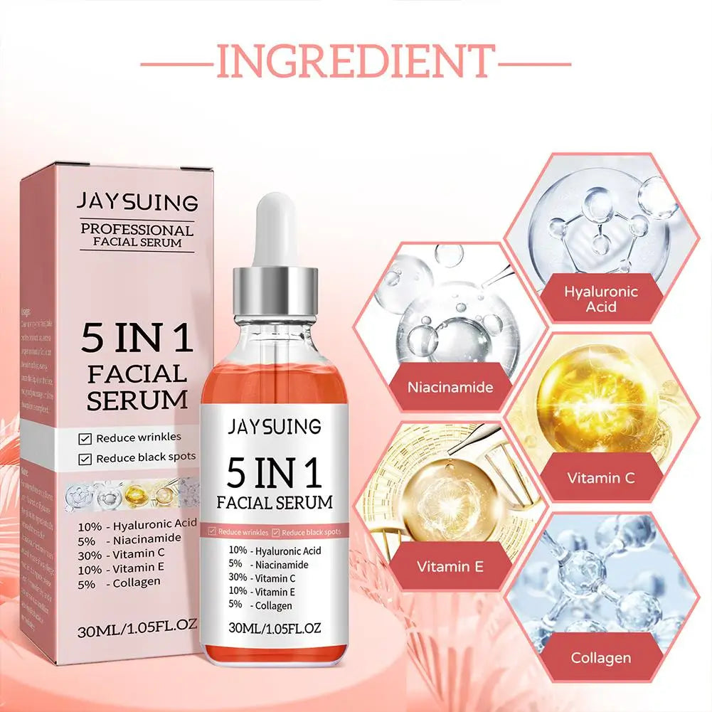 5-in-1 Anti-Aging Face Serum – Vitamin C & Hyaluronic Acid - iHeimly