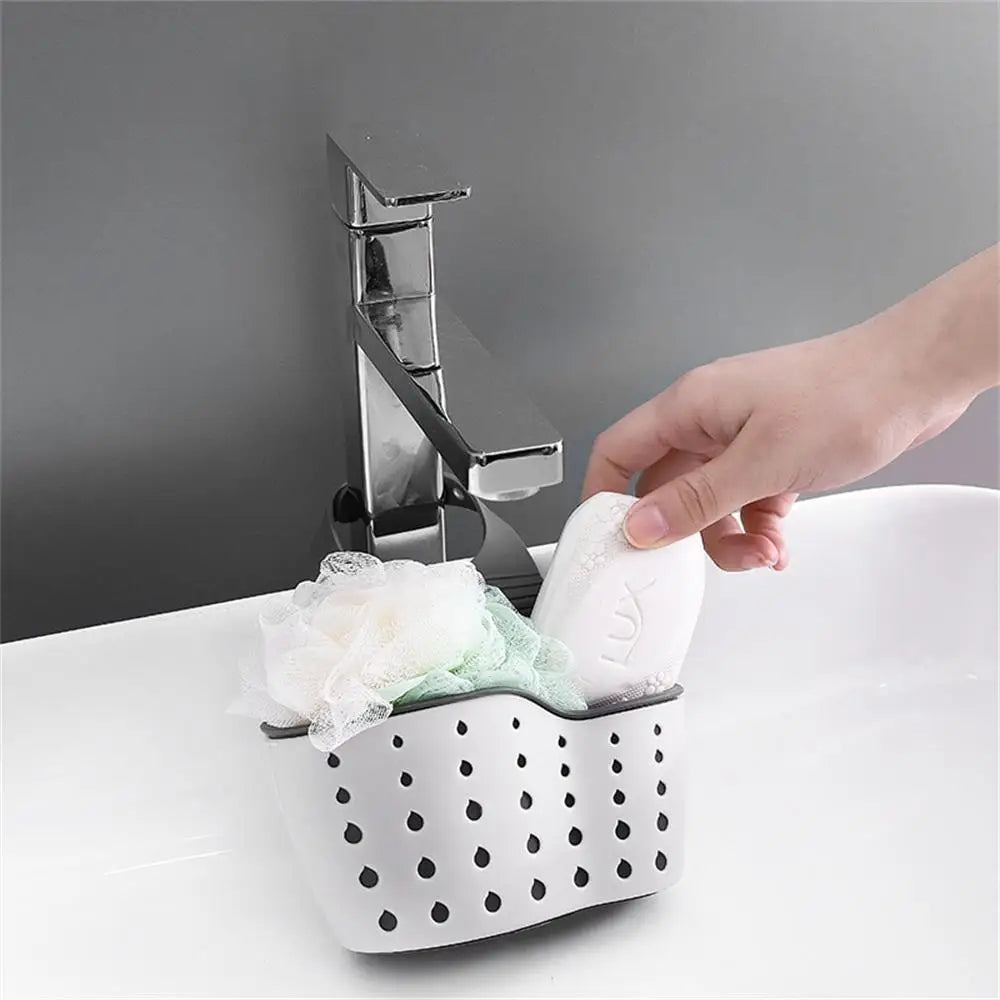 Double Sink Draining Hanging Bag – Adjustable Press Faucet Shelf for Kitchen Storage