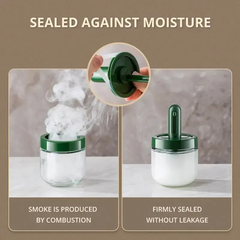 Glass Seasoning Bottle with Telescopic Spoon – Leak-Proof & Moisture-Proof