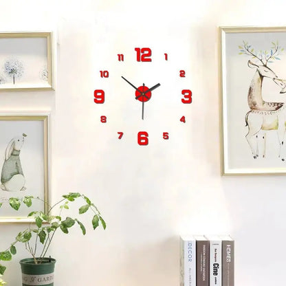 Frameless DIY Wall Clock – Silent Vintage Design for Living Room - iHeimly