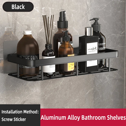 Wall Mounted Corner Bathroom Shelf – Space Aluminum Towel & Shampoo Rack