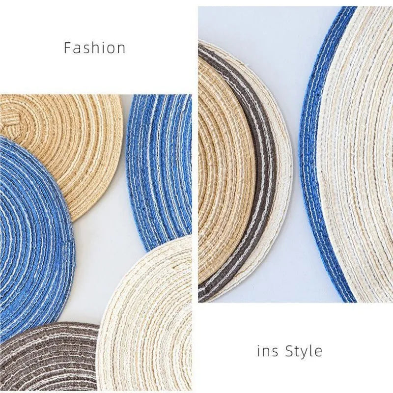 Round Woven Ramie Placemats – Non-Slip Dining Table Mats - iHeimly