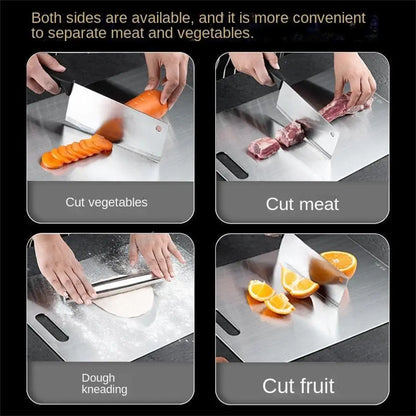 Double-Sided Stainless Steel Chopping Board – Antibacterial & Mildew-Proof