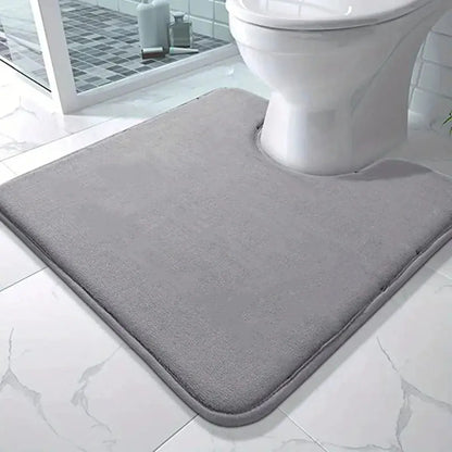 U-Shape Anti-Slip Bathroom Floor Mat – Absorbent Toilet Mat for Home Decoration