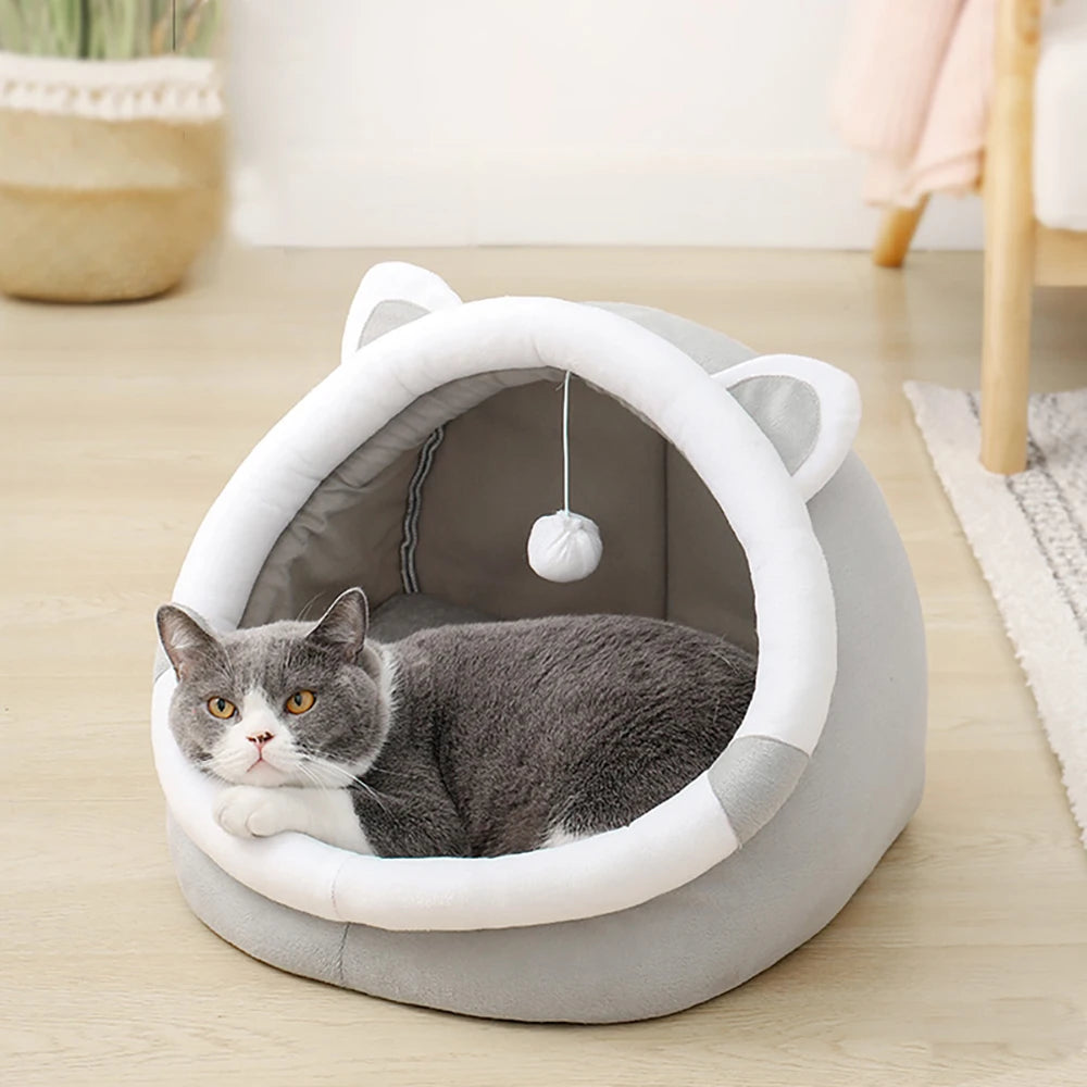 Cute Cat Bed – Soft Lounger Cushion for Cats and Small Dogs