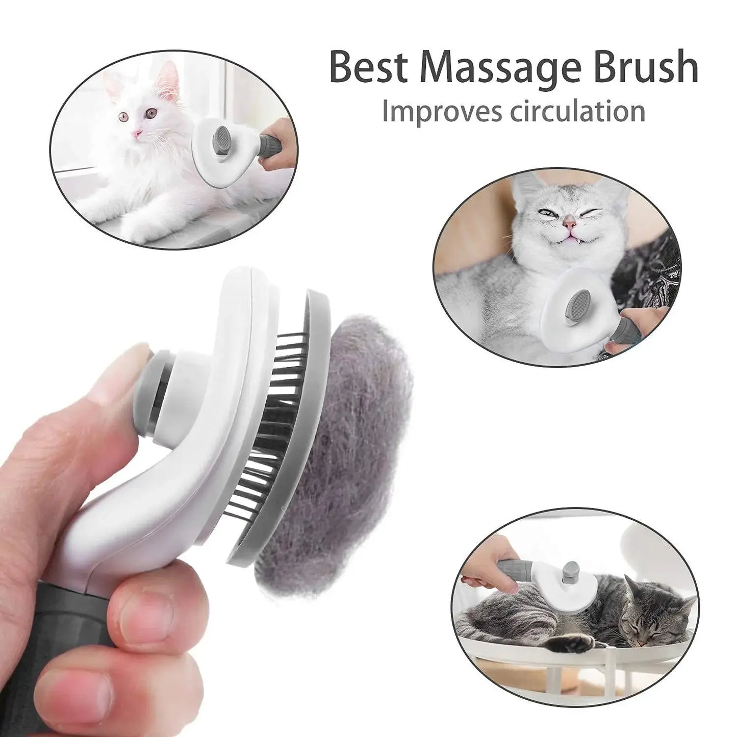 Self-Cleaning Pet Brush – Stainless Steel Grooming Tool for Dogs & Cats