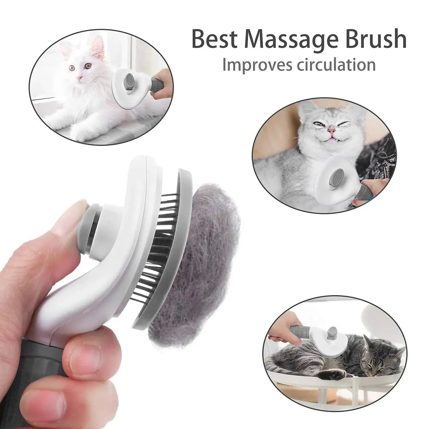Self-Cleaning Pet Brush – Stainless Steel Grooming Tool for Dogs & Cats - iHeimly