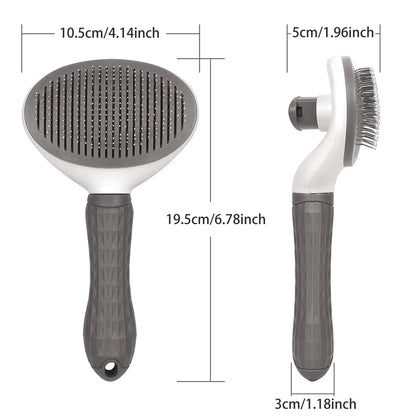 Self-Cleaning Pet Brush – Stainless Steel Grooming Tool for Dogs & Cats