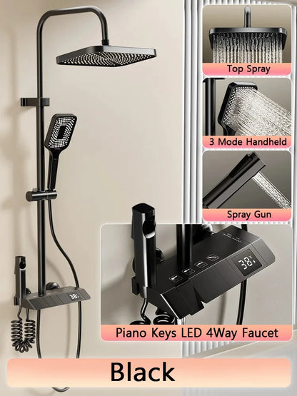 LED Shower Set – Adjustable Rain Shower with Digital Display