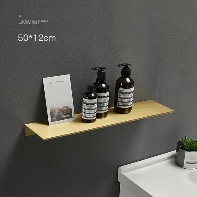 Dual-Tier Metal Bathroom Shelf – Brushed Finish