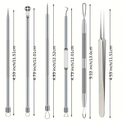 6Pcs Ultra-Precise Pimple Tweezers Set – Acne & Blackhead Removal Tool