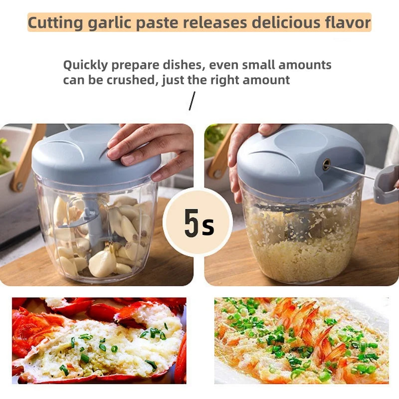 500ml Manual Meat Mincer & Garlic Chopper – Vegetable Cutter