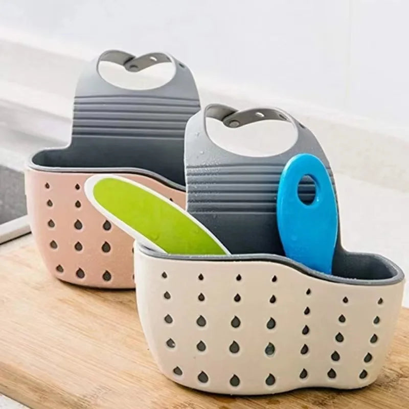 Kitchen Thickened Double Sink Bag – Plastic Drain Basket Storage Rack