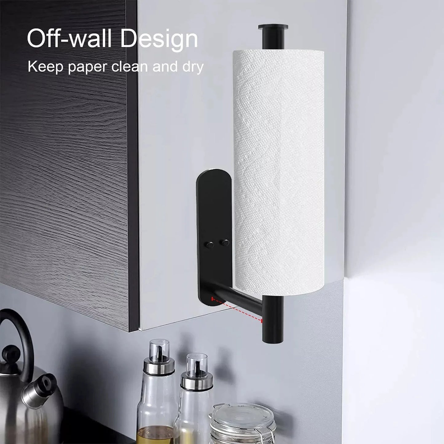 Stainless Steel Paper Towel Holder – Adhesive & Screw Installation