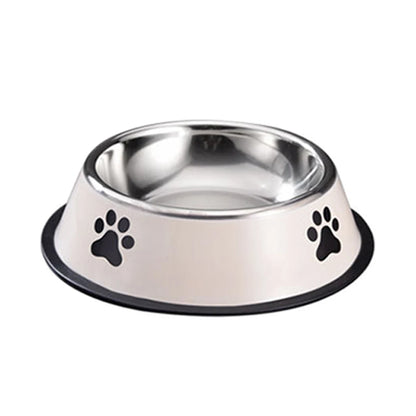 Stainless Steel Pet Bowl with Rubber Bottom