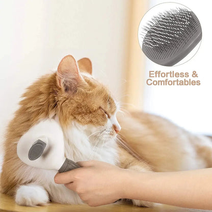 Self-Cleaning Pet Brush – Stainless Steel Grooming Tool for Dogs & Cats