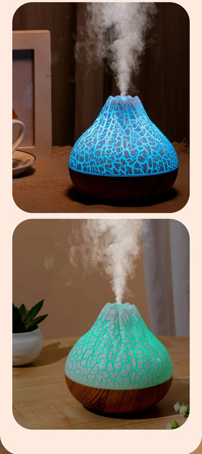 300ml Volcano USB Air Humidifier – Water Mist Diffuser with 7 Color Night Light