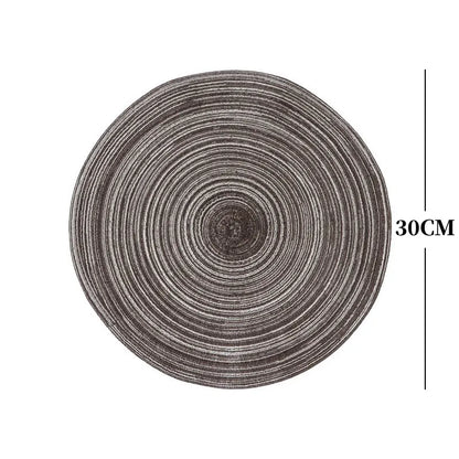 Round Woven Ramie Placemats – Non-Slip Dining Table Mats