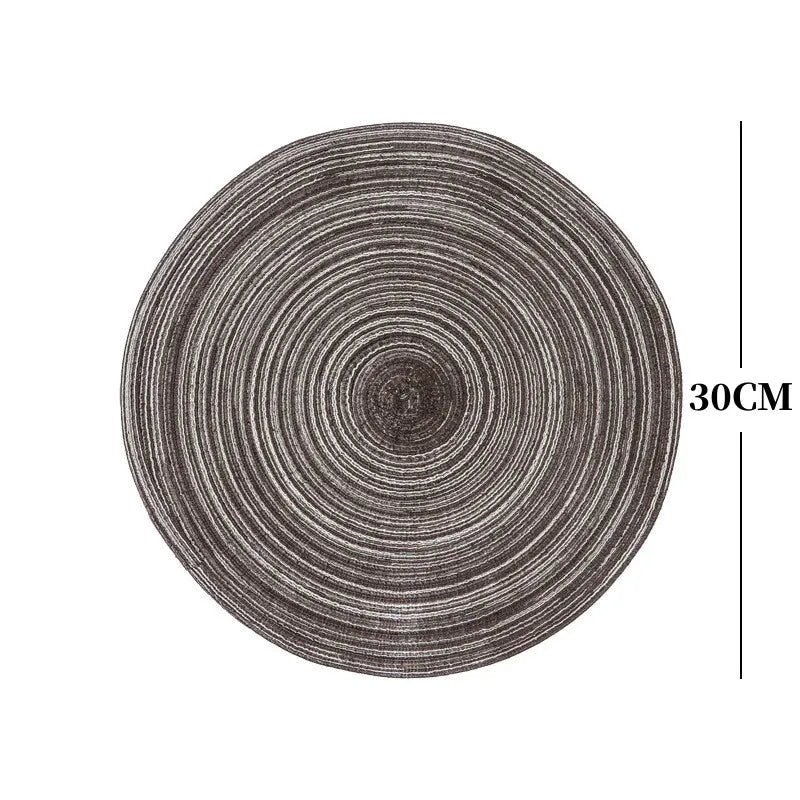 Round Woven Ramie Placemats – Non-Slip Dining Table Mats - iHeimly