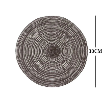 Round Woven Ramie Placemats – Non-Slip Dining Table Mats - iHeimly