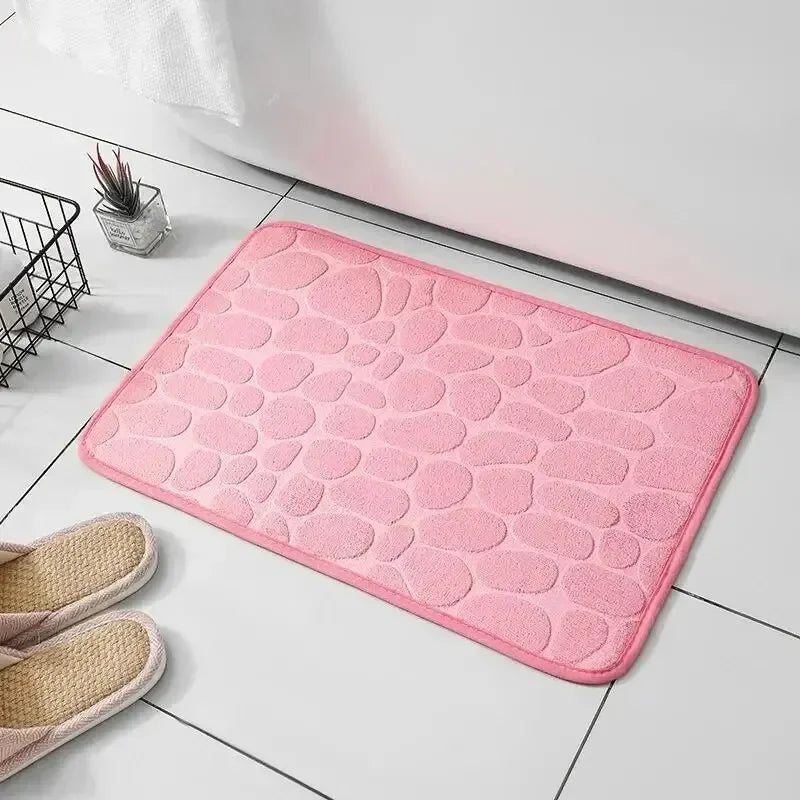 Memory Foam Non-Slip Cobblestone Mat – Soft & Stylish