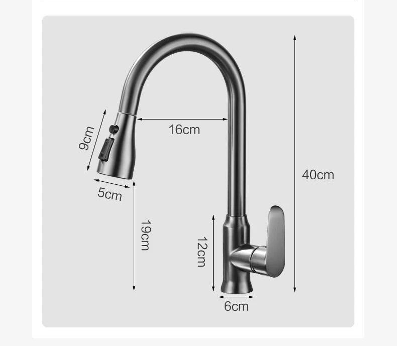 Kitchen Sink Faucet – Pull Down Sprayer with Single Handle