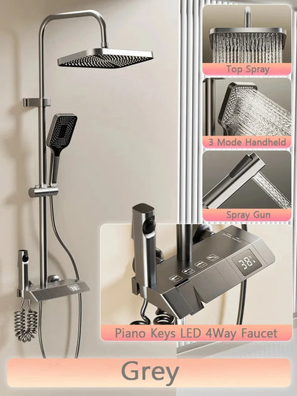 LED Shower Set – Adjustable Rain Shower with Digital Display