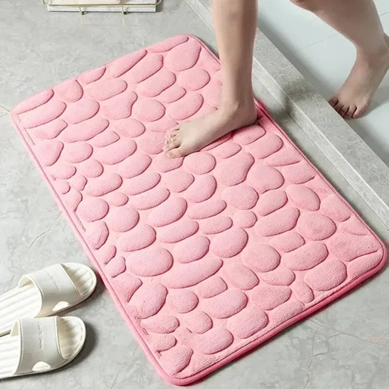 Memory Foam Non-Slip Cobblestone Mat – Soft & Stylish