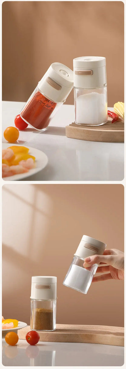 180ml Glass Seasoning Jar – Press-Type Salt Control Bottle