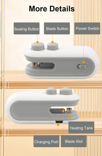 Mini Heat Bag Sealing Machine – Rechargeable Food Sealer for Plastic Bags - iHeimly