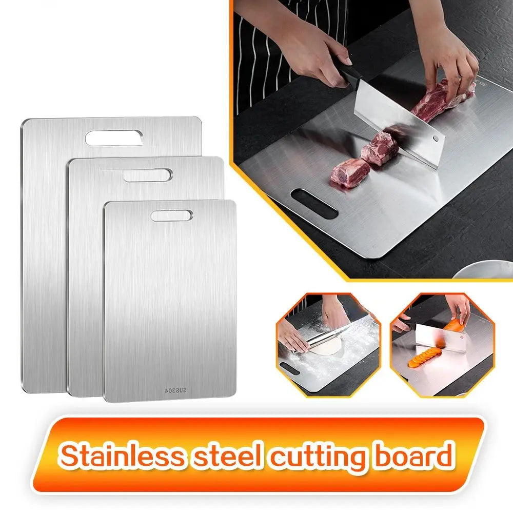 Double-Sided Stainless Steel Chopping Board – Antibacterial & Mildew-Proof