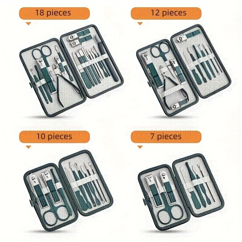 Professional Nail Care Kit – Stainless Steel Manicure & Pedicure Set with Travel Case - iHeimly