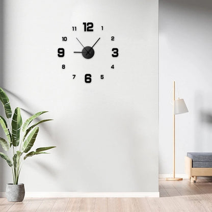 Frameless DIY Wall Clock – Silent Vintage Design for Living Room - iHeimly
