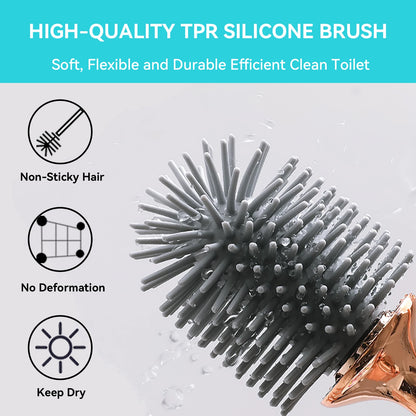 Silicone Toilet Brush Set – Modern Bathroom Cleaning Tool