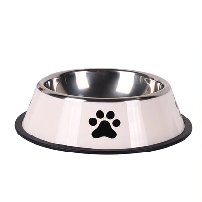 Stainless Steel Pet Bowl with Rubber Bottom