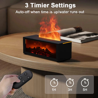 Fireplace Aroma Humidifier – Colorful Flame Air Diffuser with Timer and Remote