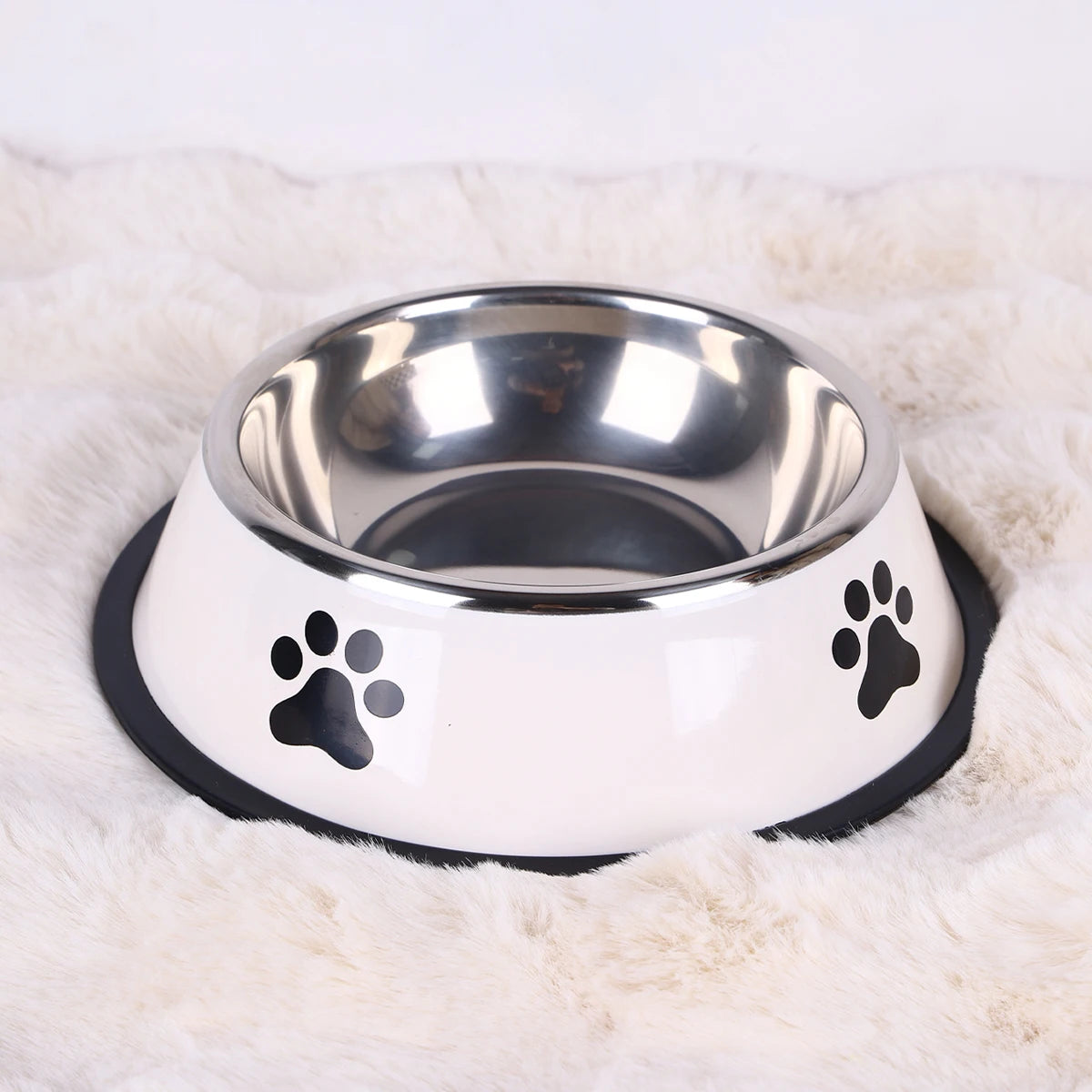 Stainless Steel Pet Bowl with Rubber Bottom