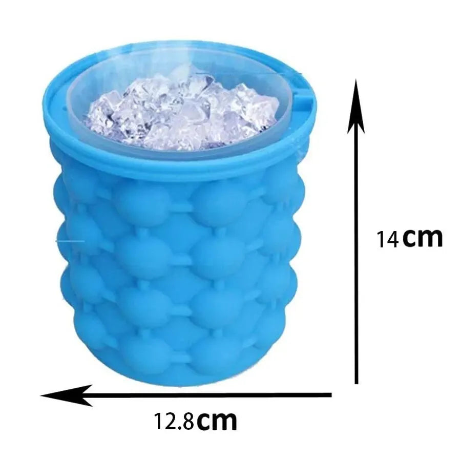 Silicone Ice Bucket & Maker – 2-in-1 Ice Cube Tray, Portable and Eco-friendly