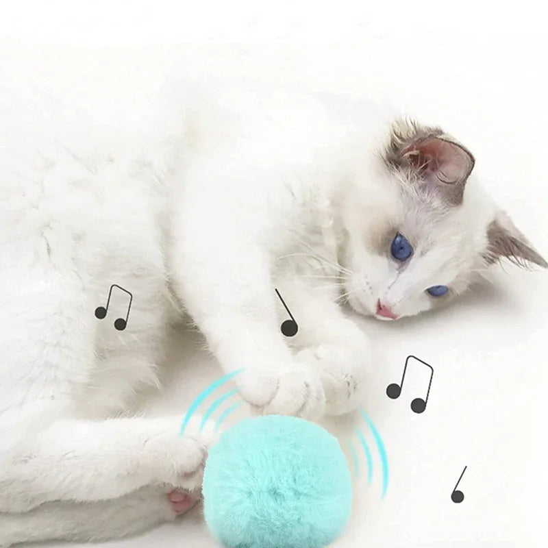 Interactive Sounding Cat Toy Ball – Plush, Battery-Operated, Squeak Toy