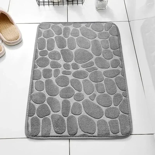 Memory Foam Non-Slip Cobblestone Mat – Soft & Stylish