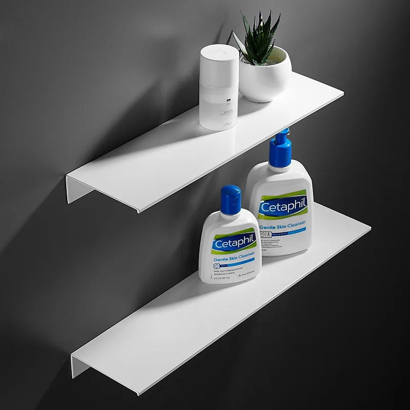 Dual-Tier Metal Bathroom Shelf – Brushed Finish