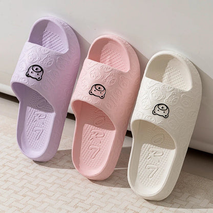 Cute Cartoon Bear Women’s Slippers – Comfortable Soft Sole Bathroom Slides - iHeimly