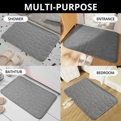 Memory Foam Non-Slip Cobblestone Mat – Soft & Stylish - iHeimly