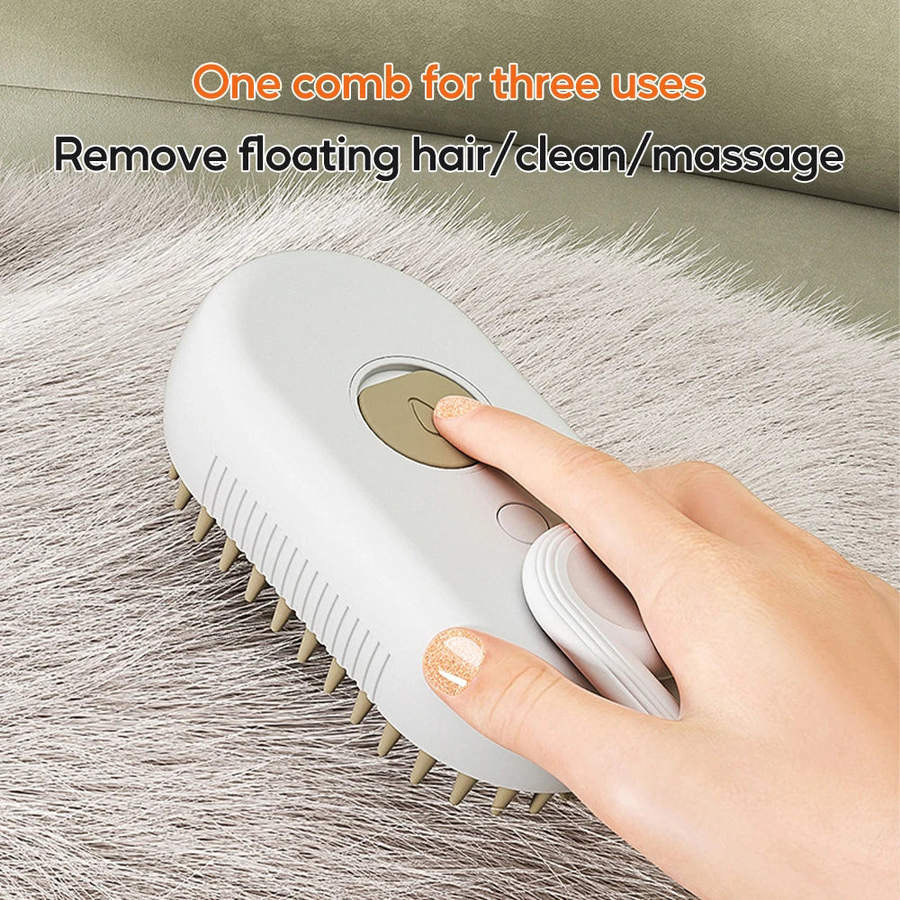 3-in-1 Electric Pet Grooming Comb – USB Charging, Hair Removal & Massage