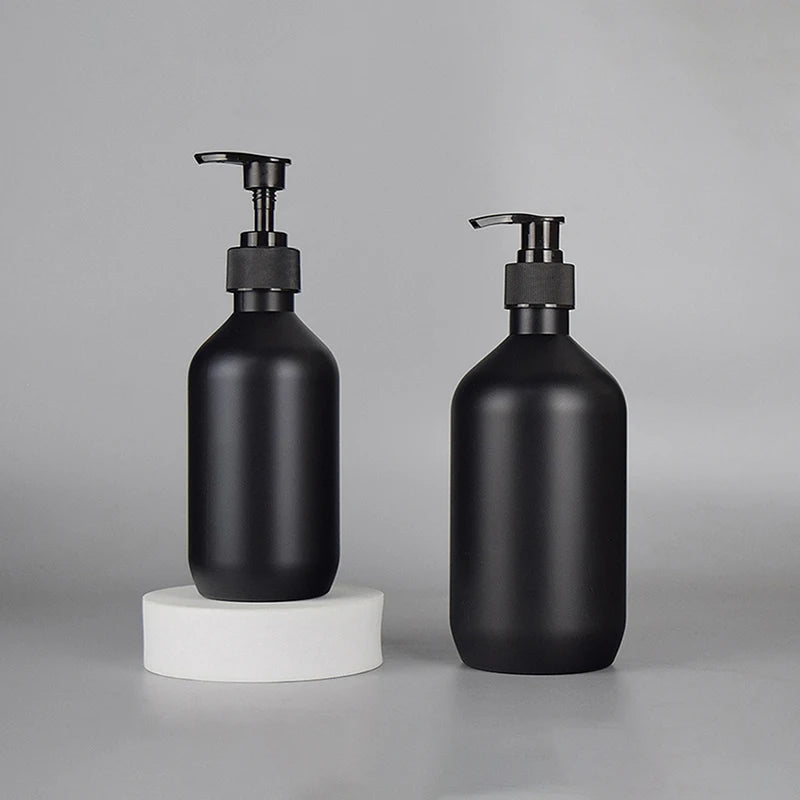 Matte Black Soap Dispenser – Refillable Shampoo & Conditioner Bottle