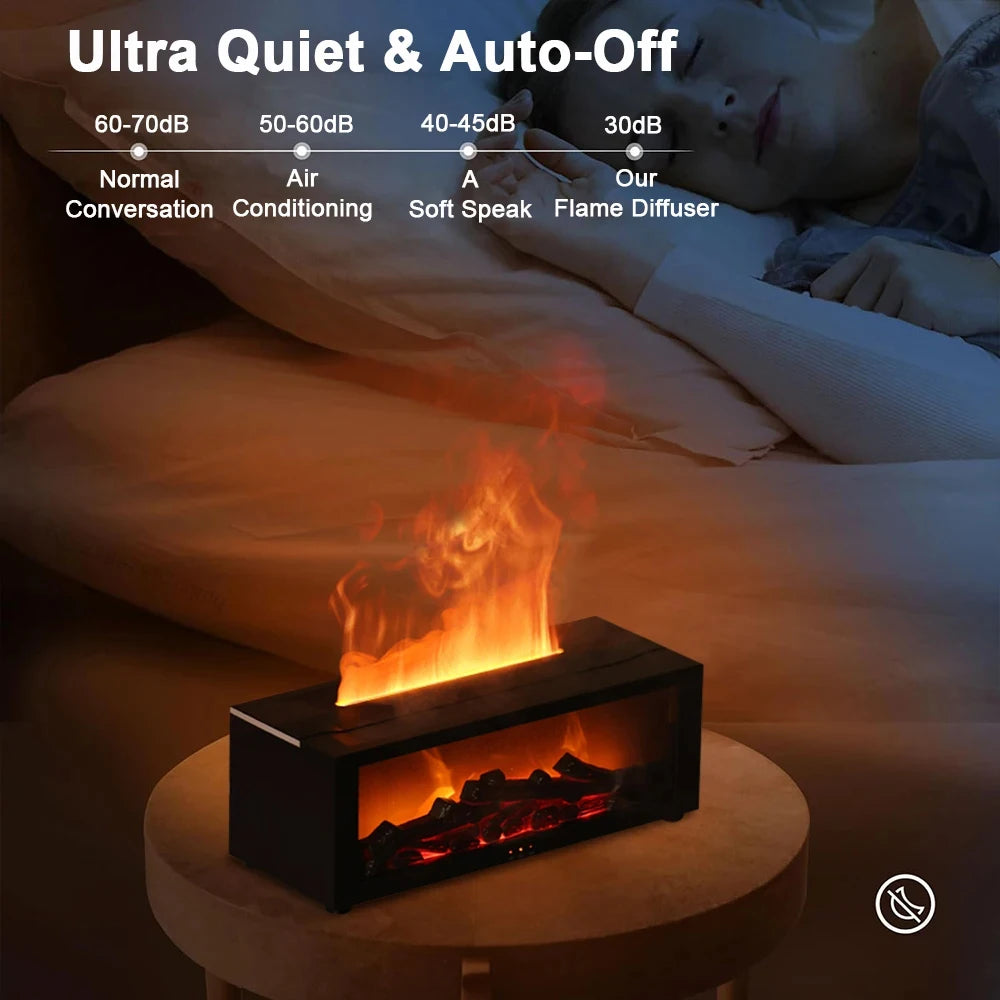 Fireplace Aroma Humidifier – Colorful Flame Air Diffuser with Timer and Remote